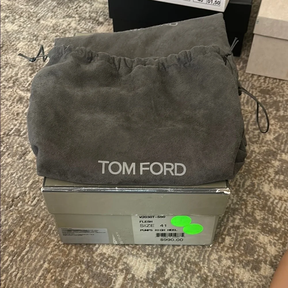 Tom Ford Women's Tan Heels W/ Locket - Picture 6 of 9